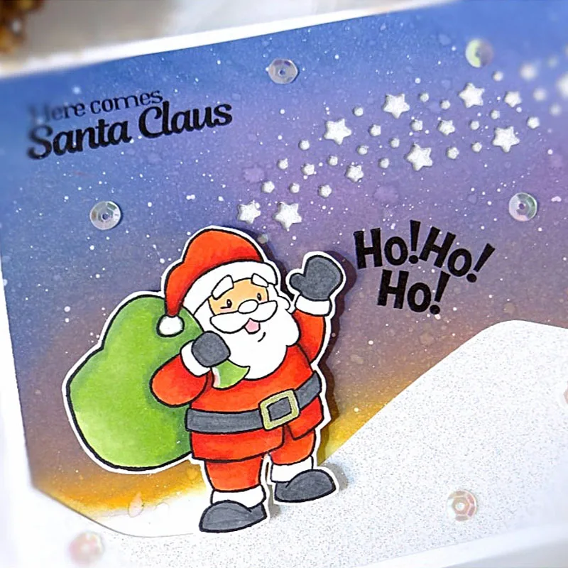 

Santa Clause Metal Cutting Dies and Corresponding Transparent Silicone Clear Stamps for Scrapbooking New 2019 Craft Die Cut Card