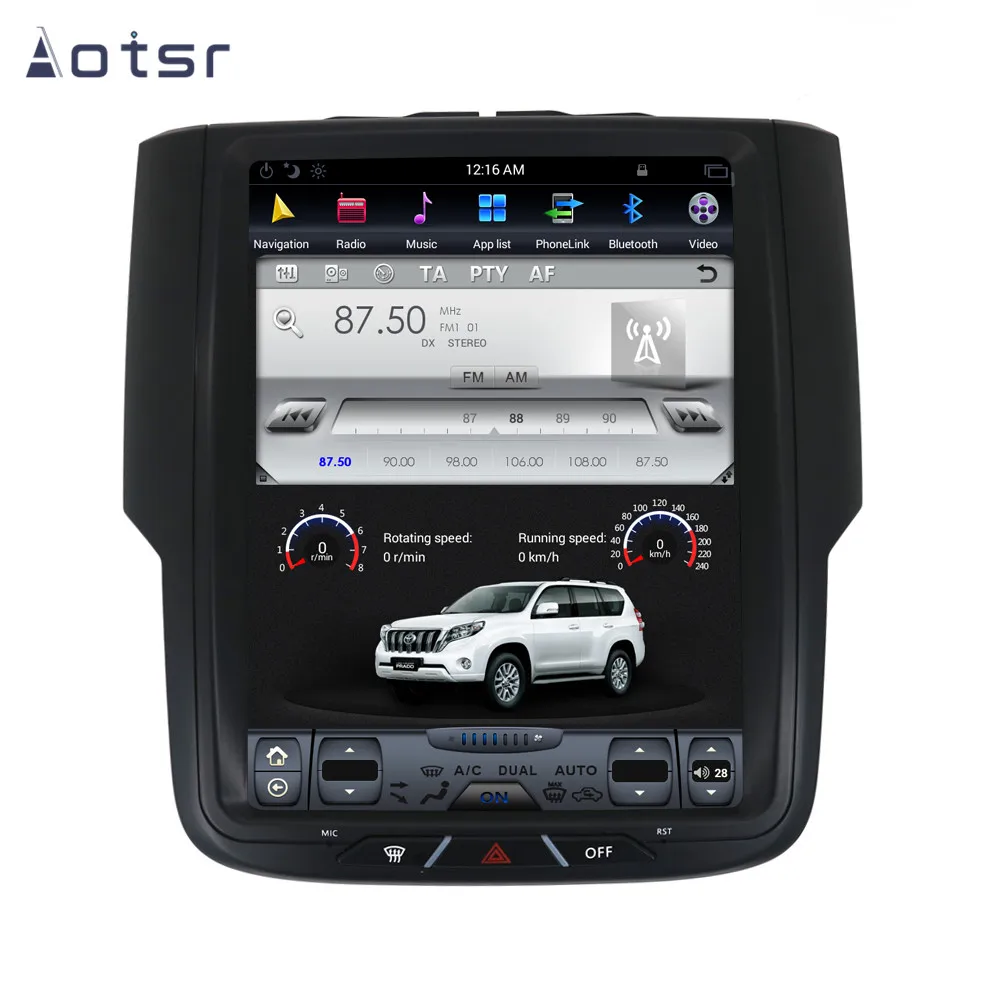 Автомобильный мультимедийный блок Aotsr Android 9 без DVD плеера GPS навигация для DODGE Ram 2014