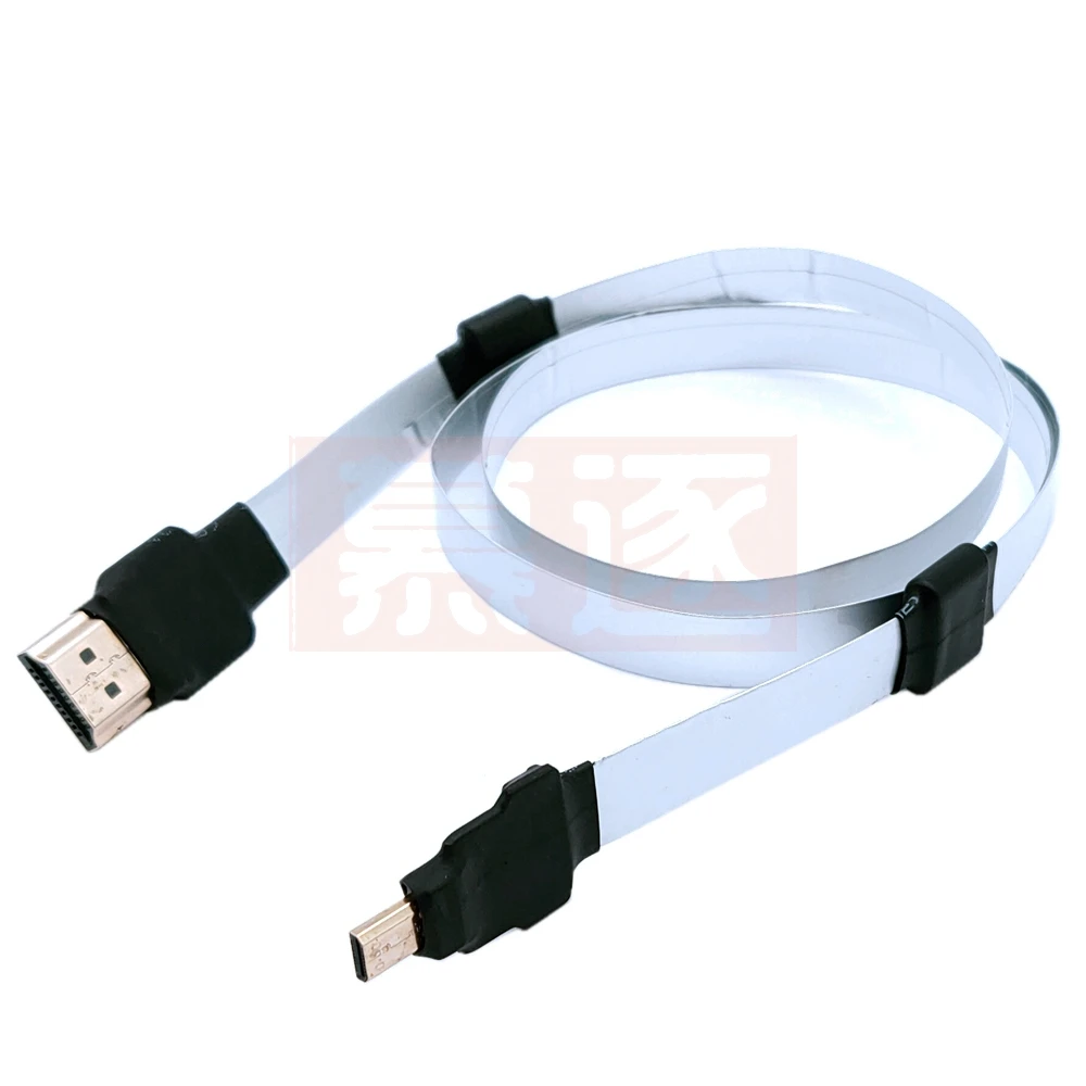 Micro Mini HDTV-Male 90 Degree Connector Flexible Flat Ribbon Cable for FPV Drones, Gopro, DSLRs, and Gimbal Kits Description Image.This Product Can Be Found With The Tag Names Computer Cables Connecting, Computer Peripherals, Fpv micro mini hdtv, PC Hardware Cables Adapters