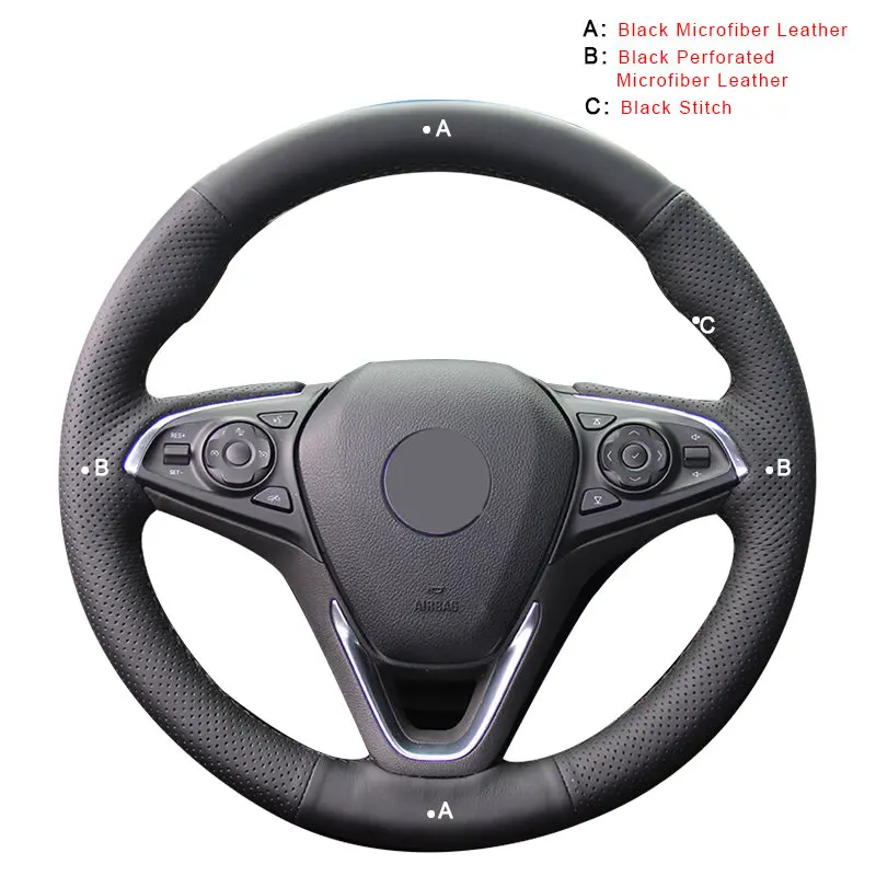 Microfiber Leather Авто оплетка на руль Крышка для Buick Envision- ручная сшитая внутренняя Автомобильная оплетка колеса Чехлы для автомобиля-Стайлинг - Название цвета: Microfiber Leather