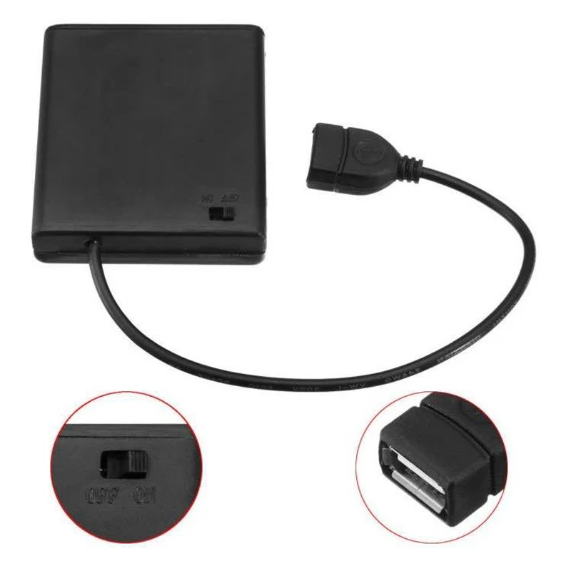 5 в AAAA с переключателем батарейный блок USB женская головка подходит для