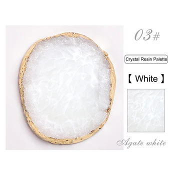 

1 Pcs Resin Nail Art Painting Gel Palette Stylish Golden Edge Mix Stir Plate Nail Art DIY Tool M88