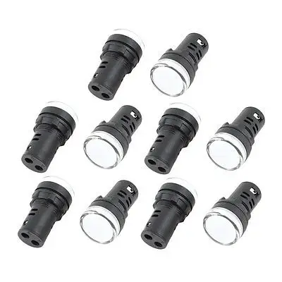 

10Pcs AC380V Energy Saving White LED Indicator Pilot Signal Light Lamp 22mm