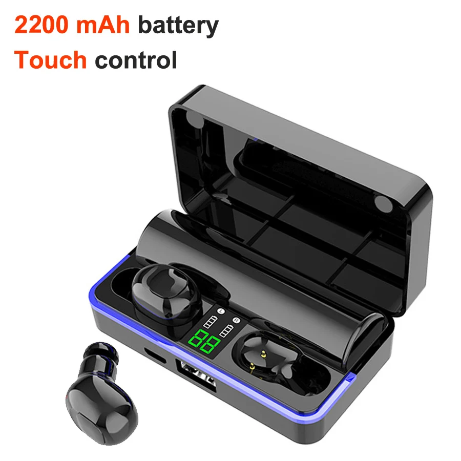 W12 black TWS 5,0 Bluetooth наушники беспроводные наушники HiFi 6D бас стерео гарнитура громкой связи бинауральные звонки наушники с внешним аккумулятором - Цвет: W12 black
