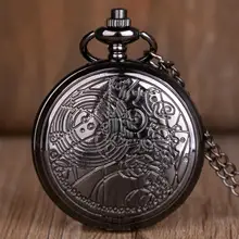 10 шт., Металлические кварцевые карманные часы Doctor Who, черные, популярные часы из фильма, ожерелье, подвеска с цепочкой, лучшие подарки для детей, для женщин и мужчин