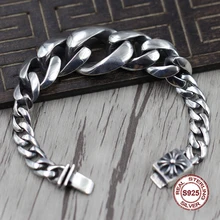 S925Men's браслет из стерлингового серебра индивидуальный тренд властный крест градиент панк стиль ретро классический отправить подарок