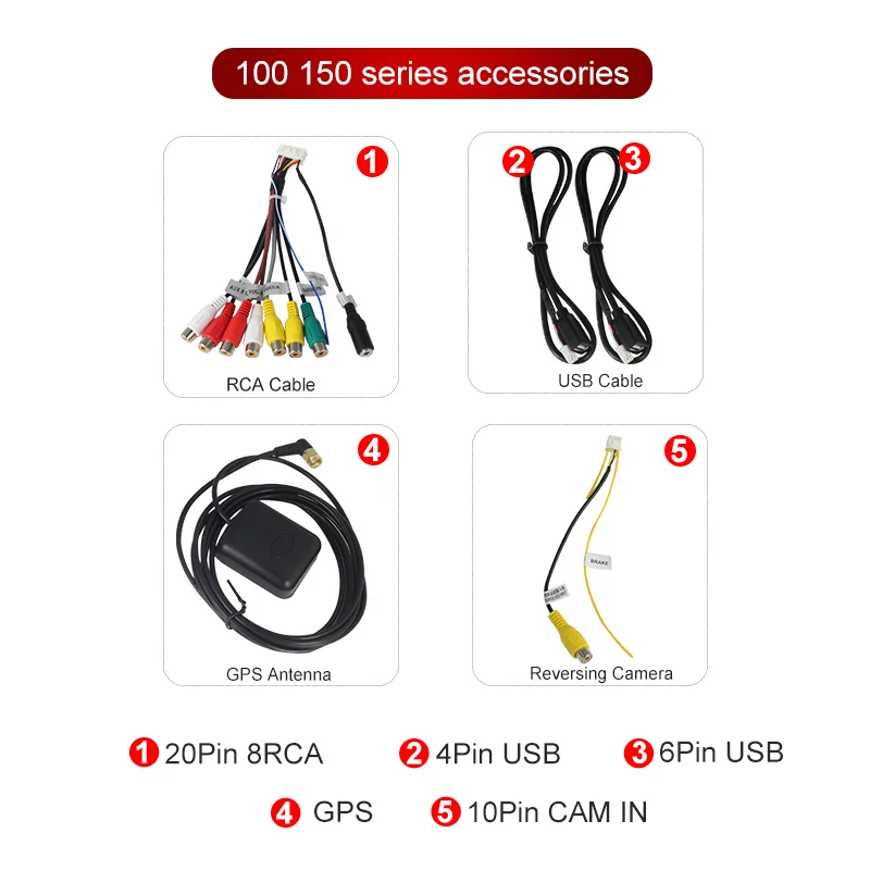 NaviFly 7862 Series Microphone CAN IN 4G GPS USB ANTENNA RCA Cable Car Radio Accessory Cable Navigation Multimedia Accessories