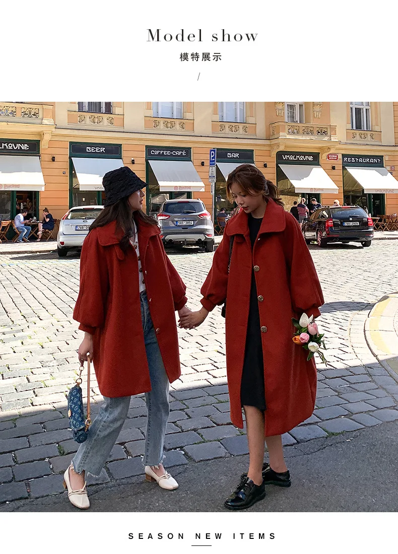 Французская шерстяная куртка для фотосессии, зима, стиль, женское платье, Ретро стиль, шик, металлическая пряжка, однобортное пальто