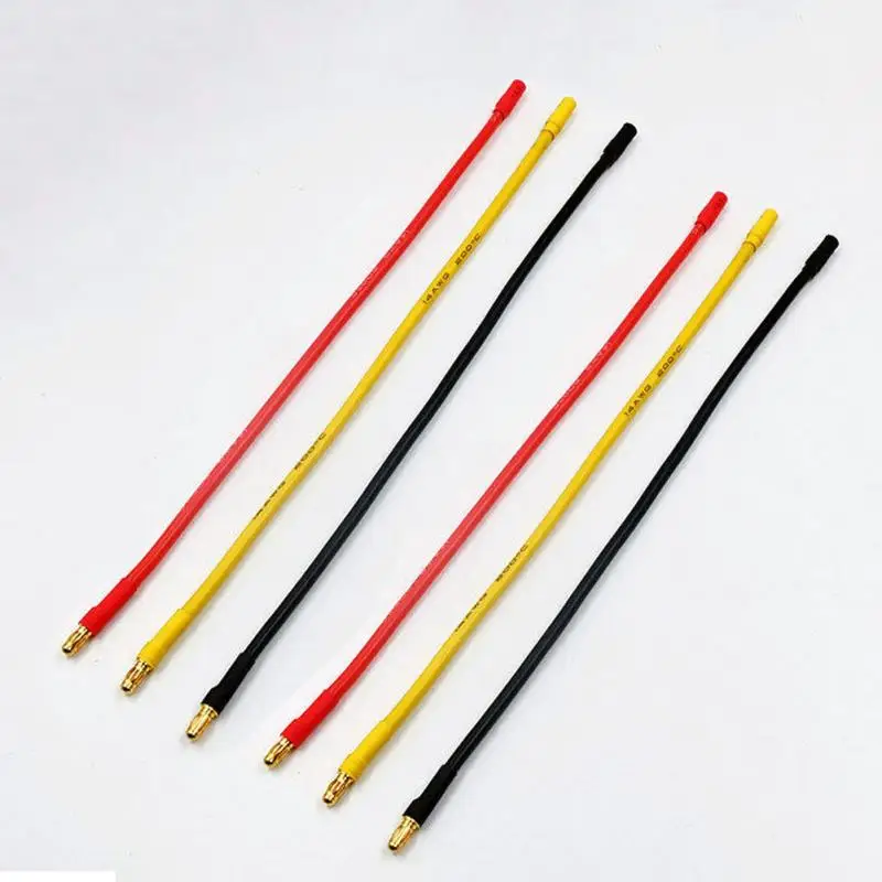 

6 PCS Brushless Motor ESC 3.5mm Bullet Connector Extension Cable 3-Wire 14AWG