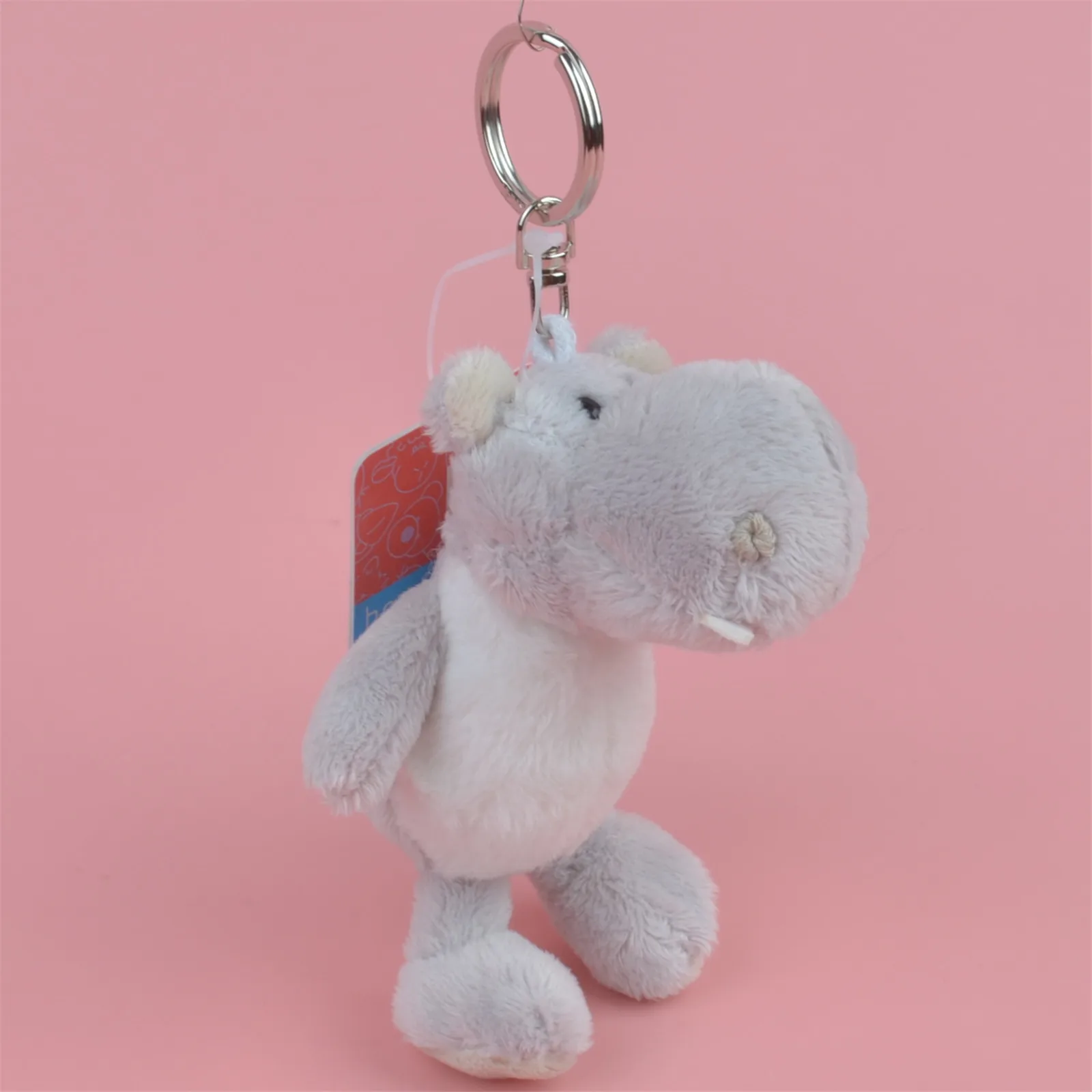 

Grey Hippo Animals stuffed Pendant Keyring Plush Toy, Backpack Decoration Keychain / Keyholder Gift