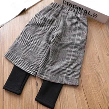 Штаны-обманки из двух предметов, теплые штаны, модные новые модели, зимний стиль, вельветовые универсальные штаны-обманки из двух предметов