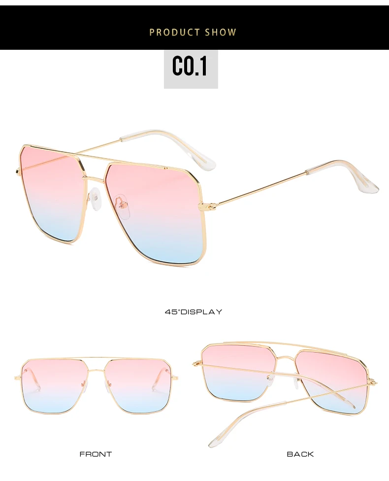 Longkeader, металлические Квадратные Солнцезащитные очки для женщин, негабаритные, градиентные, розовые, солнцезащитные очки для женщин, Ретро стиль, UV400, Lentes De Sol Mujer