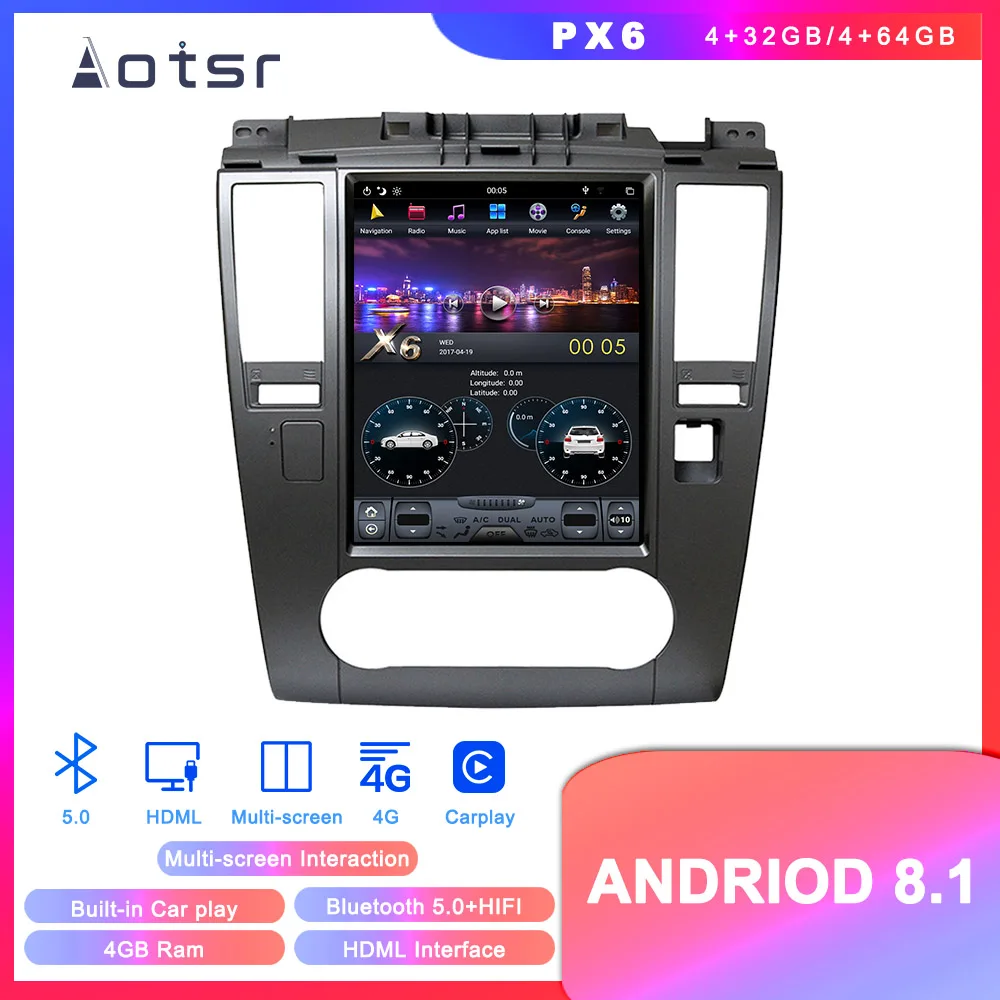Android 8 1 Tesla Styel автомобильный dvd плеер gps навигация для Nissan Tiida 2004 2010 вертикальный