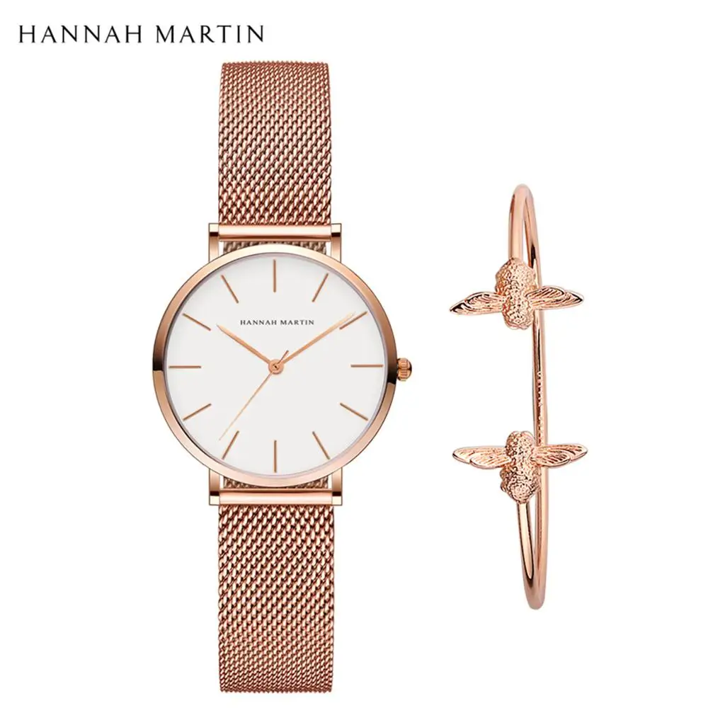 Часы женские из нержавеющей стали под розовое золото с японским механизмом и