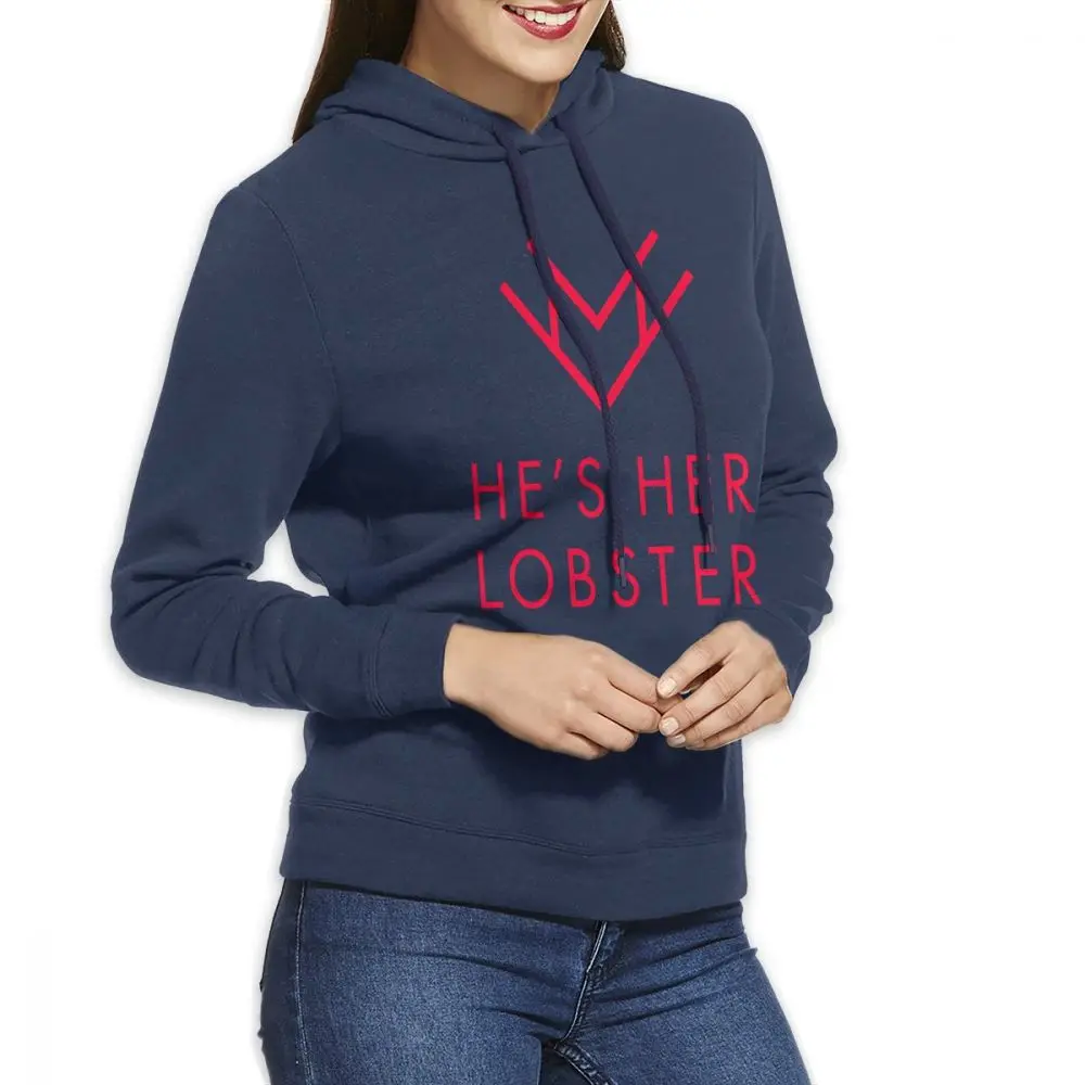 He's Her Lobster женские толстовки пуловер с длинными рукавами Повседневная хлопковая толстовка - Цвет: Тёмно-синий