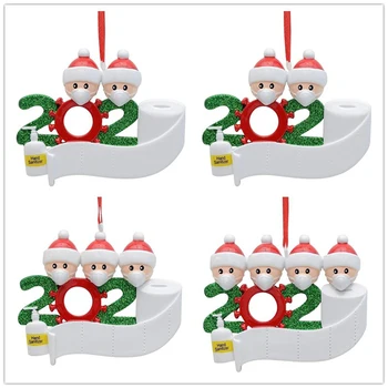 

2020 New Christmas Ornament Decoration Gift Personalized Hanging Pendants Santa Claus Ornament Pandemic -Social Party Distancing