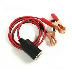 Encendedor de coche de 12V de potencia, Conector de extensión de pinza hembra a Cocodrilo, adaptador de batería con Clip de Terminal, enchufe automático