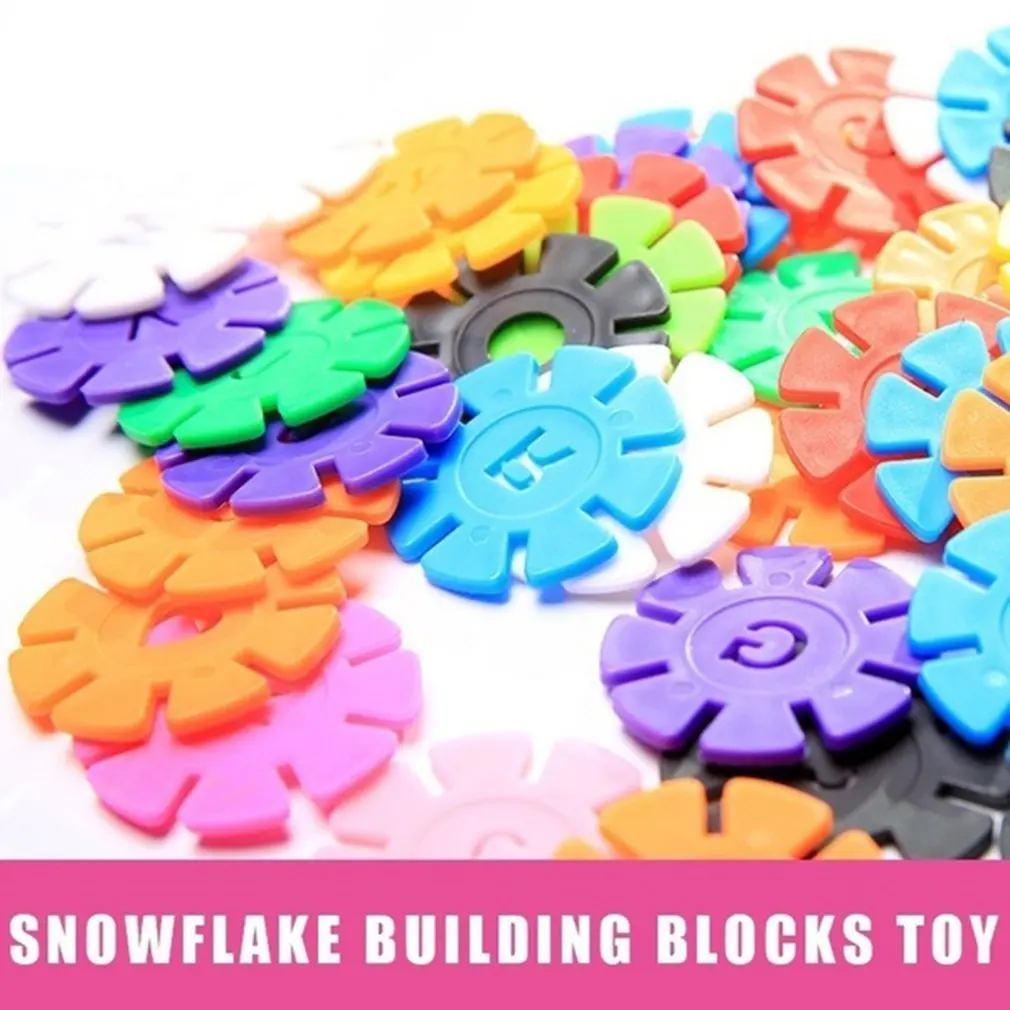 100 шт./300 шт. пластиковая Снежинка соединительные блоки Строительные и строительные игрушки детские 3D головоломки детские игрушки для детского сада