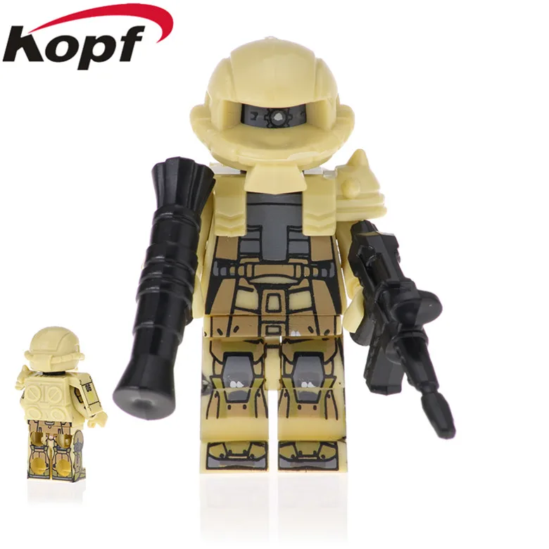 20 шт. мобильный костюм Гандам MS-06R-1A Белый Волк Zaku Кирпичи Строительные блоки фигурки подарки игрушки модель для детей PG2012