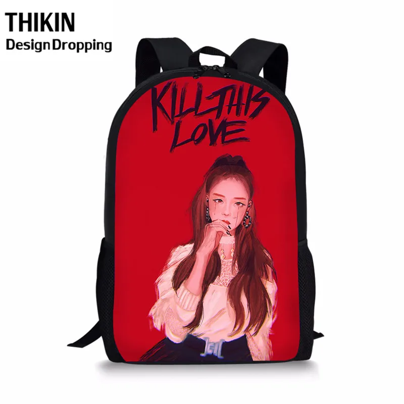 THIKIN BlackPink Jisoo Rose Lisa, дорожный рюкзак для девочек-подростков, модные женские рюкзаки, школьные сумки Kpop Star - Цвет: 4