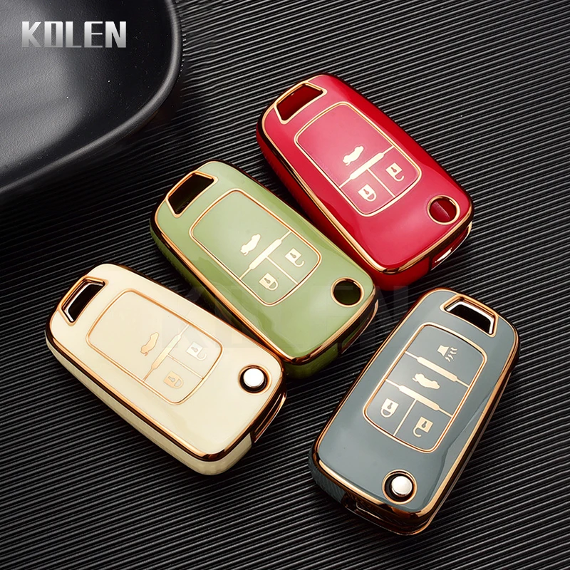 Plating TPU Car Key Case Shell Cover Fob For Chevrolet Cruze Aveo Trax Sail Malibu Captiva Opel Vauxhall Astra J Corsa Insignia |