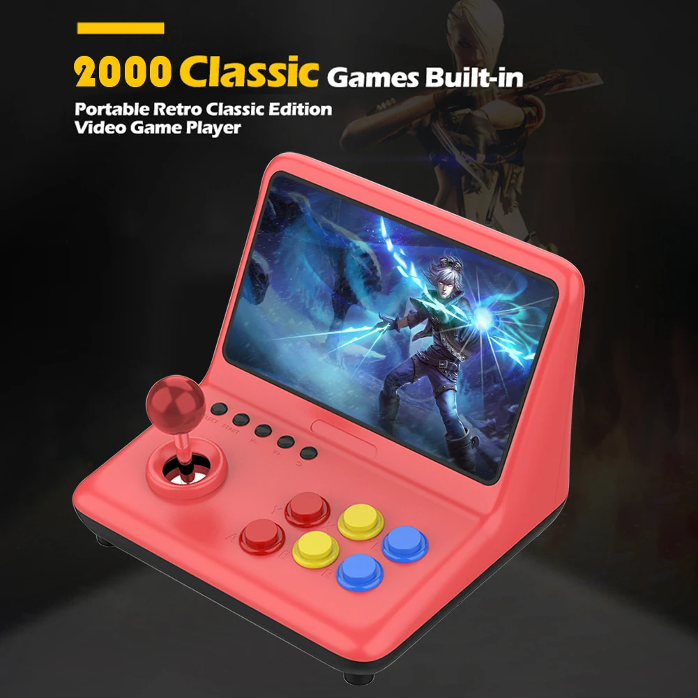 Игровая консоль POWKIDDY A12 9 дюймов 2000 игр аркадный джойстик видео геймпад поддержка