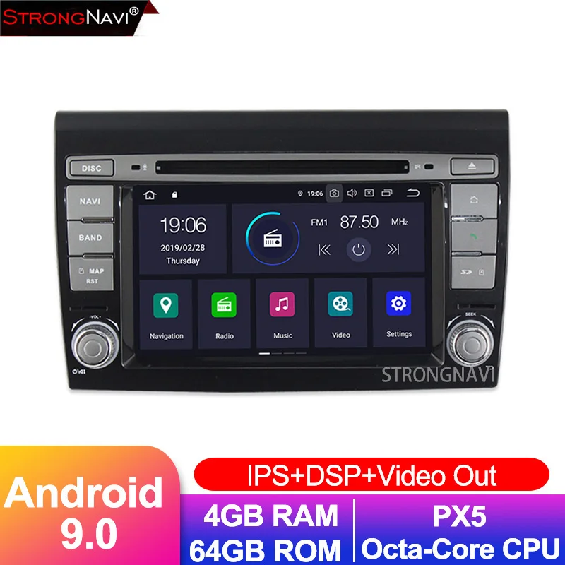 Ips DSP Android 9 0 7 дюймов автомобиля Радио DVD плеер gps для Fiat Bravo 2007-2012 Citroen джемпер peugeot