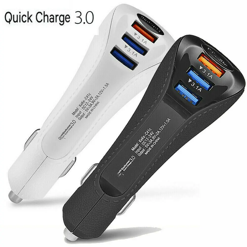 QC 3,0 Автомобильное зарядное устройство 3 USB порта для iPhone 5 Быстрая зарядка USB Автомобильное зарядное устройство для телефона адаптер Быстрая зарядка для samsung S10