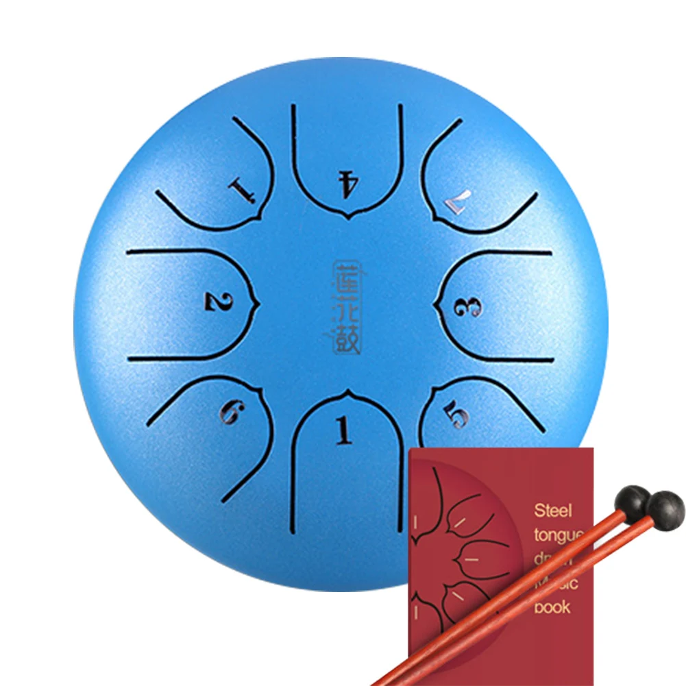 

6 Inch 8 Notes Percussion Steel Tongue Drum With Mallets Music Education Mini G Tune Hand Pan Tank C Key Carry Professional Gift