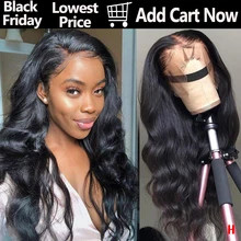 Объемная волна парик 13x6 Синтетические волосы на кружеве человеческих волос парики для чернокожих Для женщин бразильский Волосы remy Синтетические волосы на кружеве парик предварительно вырезанные с детскими волосами