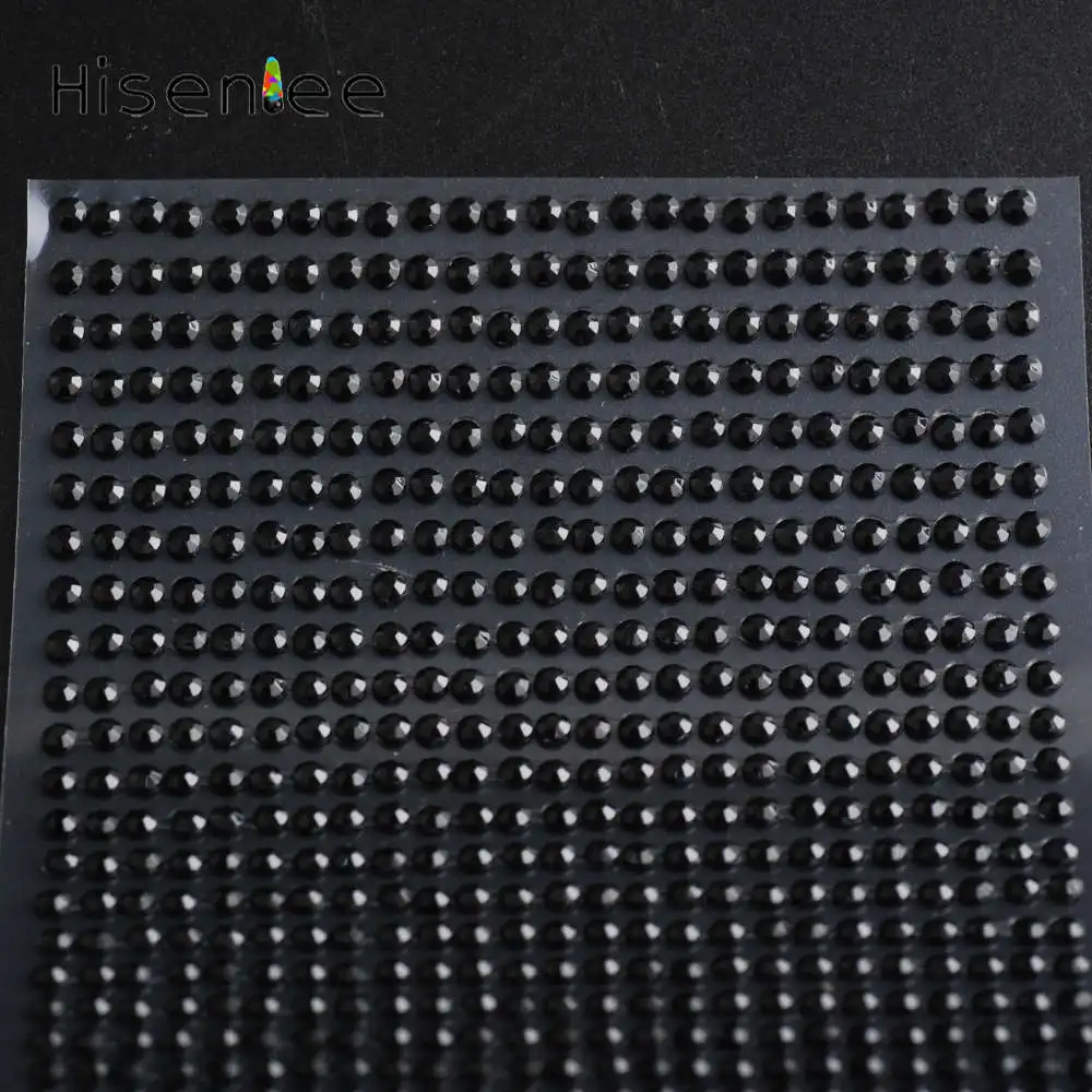 Black 3 мм 750 шт./компл. акриловый бутик круговой Flatback 12 цветов блестящие хрустальные стразы стикер s стикер на стену автомобильный стикер - Цвет: Black