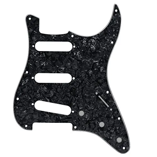 3S 11 отверстий электрогитара Strat Pickguard для FD США/Мехико Стиль гитары части, 4Ply черный жемчуг - Цвет: Черный