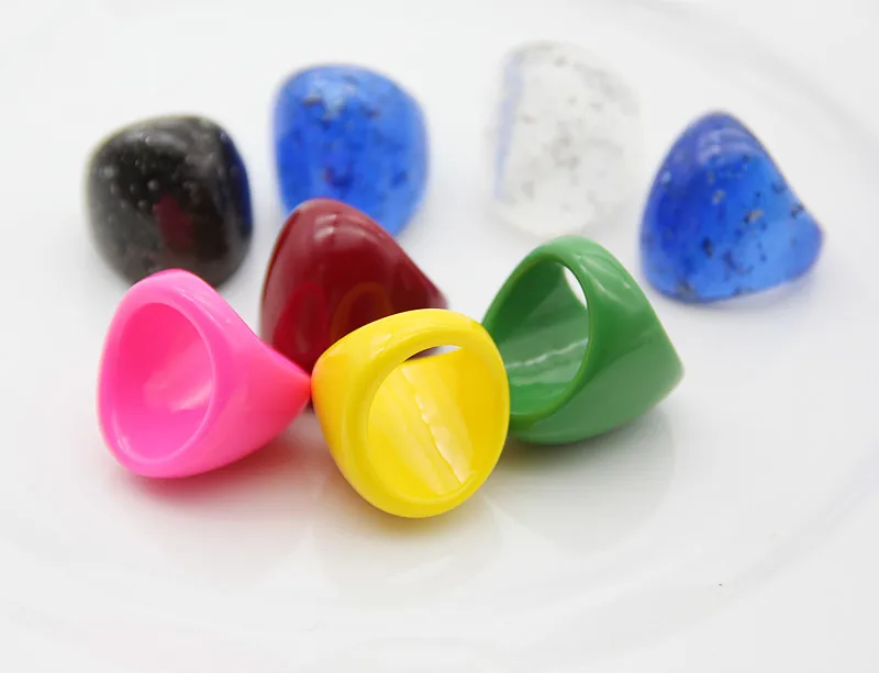 Punk Geometric Big Resin Rings For Women Colorful Large Round Acrylic Glitter Finger Ring Female Fashion Party Jewelry