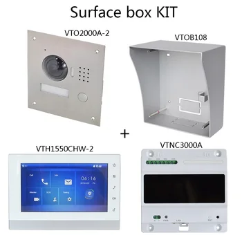 

DH logo Multi-Language 2-Wire IP Video intercom KIT Include doorbell & monitor & power supply,VTO2000A-2-S1 VTH1550CHW-2-S1