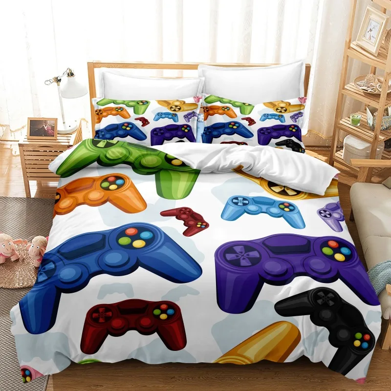 Gamepad Duvet Cover For Teen Boy Soft Bedspread on the Bed Comforter Zipper Design Queen King Bedding Set And Pillowcase | Дом и сад