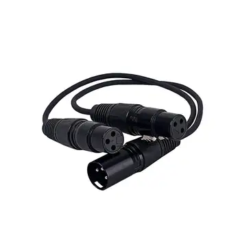 

XLR Male to Double XLR Female Connector Y-type Converter Microphone Cable Audio MIC Patch Cords