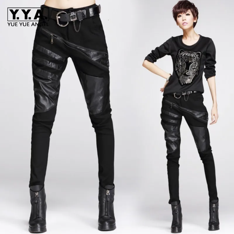 Autumn New Arrival Fashion Womens Harem Pu Pants Female Trousers Plus Size Punk Black Calca De Couro Feminina Sarouel Femme |