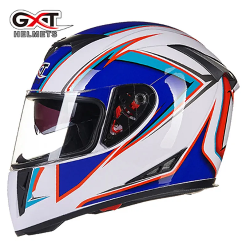 Мото шлем Capacete, Мото шлем GXT 158 гоночный мотоциклетный шлем полный шлем с двойными линзами шлем для мотокросса/20 цветов - Цвет: Design 6