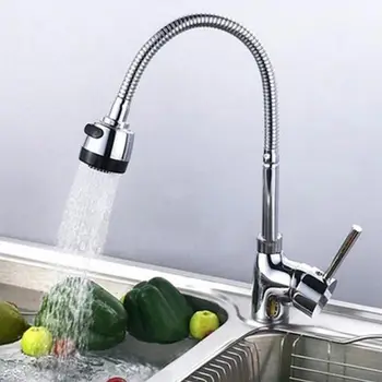 

360 Degrees Rotation Sink Faucet Pipe Stainless Steel Kitchen Sink Spout Water Saving Outlet Fexible Tube Single Handle Connecti
