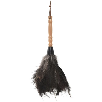 

Anti-Static Ostrich Feather Fur Brush Duster Dust Cleaning Tool Wooden Handle