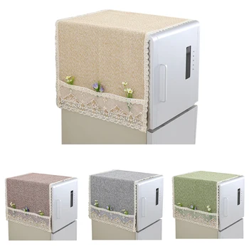 

Microwave Oven Dust-proof Cover Fridge Cover Decorative Top Load Cover with Side Storage Pockets New Year Home Decoration gift