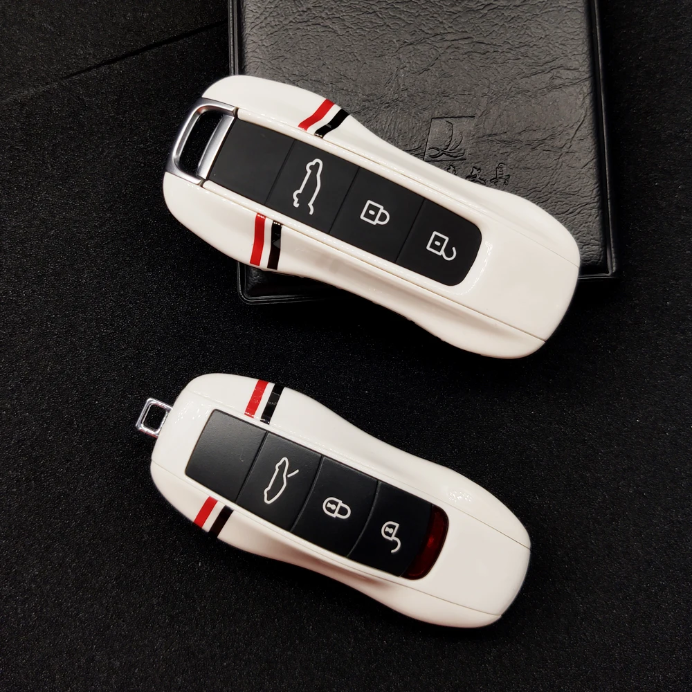 Car Alarm Remote Keyless Case For Porsche Macan Boxster Cayman Cayenne 9YA Panamera 971 911 High Quality Elegant White Key Cover