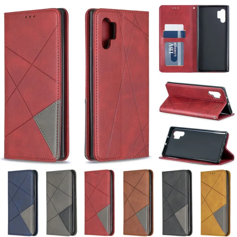 

For Samsung Galaxy Note10 /Note10 Plus Phone Shell Business Flip Leather Case Protection Cover with Card Slot Anti-fall