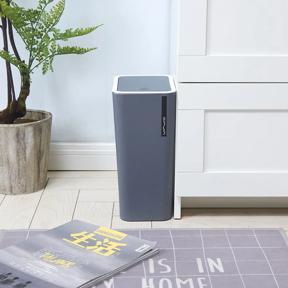 9L Creative Dustbin Practical Creative Practical Garbaget Fashion Kitchen Living Room Office Dust Bin With Lid - Цвет: Grey