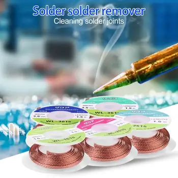

1/5pcs 1.5m Length Desoldering Braid Welding Solder Remover Wick Wire Lead Cord Speeding up Sn Absorption and Low Residual Flux