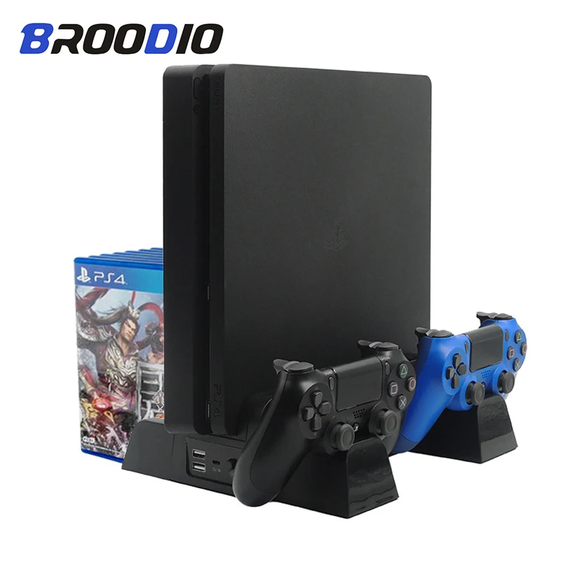 Multifunctional Vertical Console Cooling Stand Controller Charger Charging Station For SONY Playstation 4 PS4/PS4 Slim/PS4 Pro photo