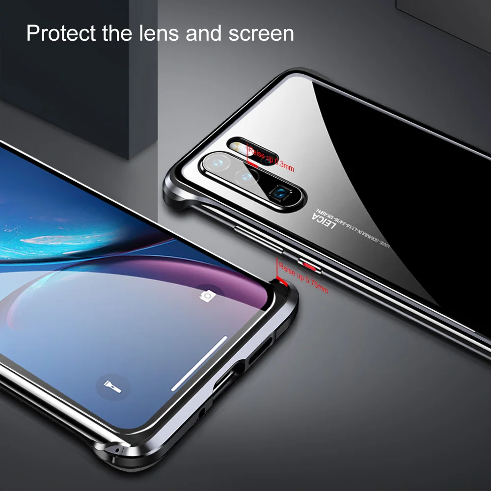 Накладка металлический чехол из закаленного стекла для телефона для huawei P30 Pro прозрачная Противоударная задняя крышка для huawei P30