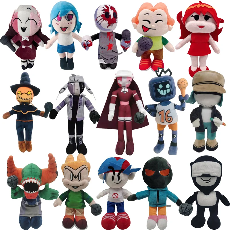 

Hot Game Friday Night Funkin Plush Toys Cute Anime Spooky Month Skid Pump FNF Sarvente Ruvyzvat Garcello Stuffed Dolls Kids Gift