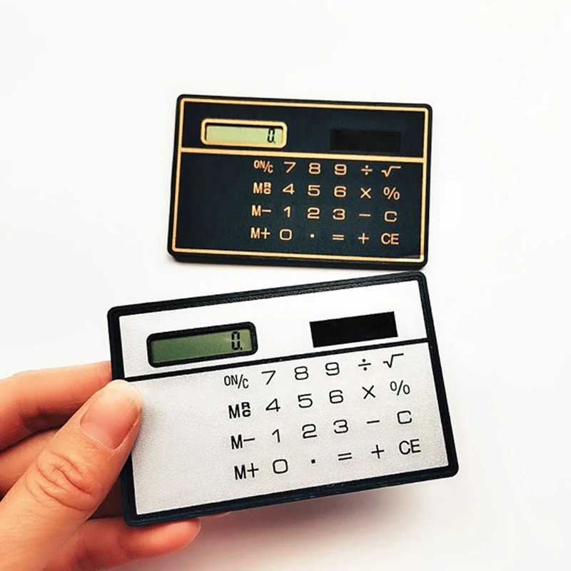 Solar Powered Mini Ultra thin portable Pocket Calculator Novelty Slim Credit Card Cheap For Outdoor Travel | Компьютеры и офис