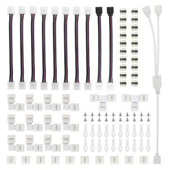 

5050 4 Pins RGB LED Strip Light Set Tape Connector Plug Power Splitter Cable W91B